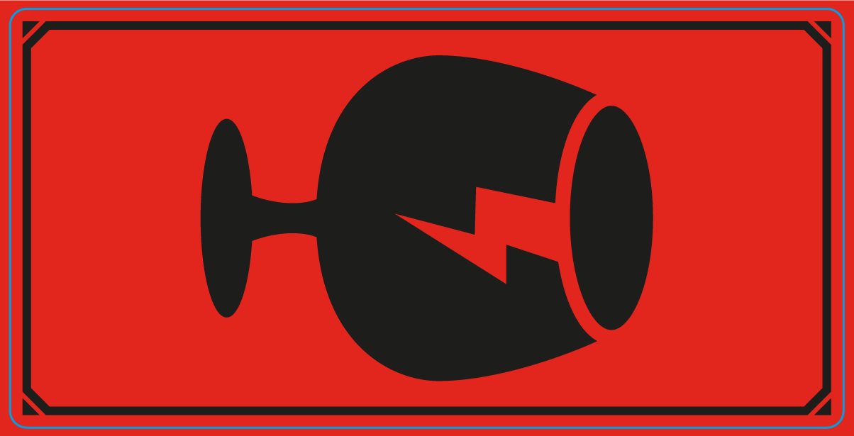 Product Image for Etikett Varnings, Flourröd, Symbol Glas